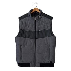 Seduka Men’s Vest – Size L – Black Quilted Zip Front Streetwear NYC Style